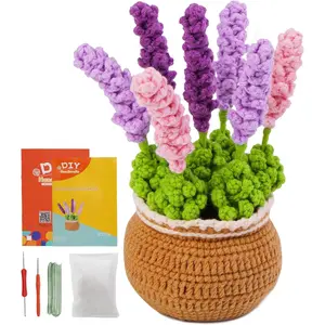 Crochet Kit for Beginners,  Lavender Crochet Kit Beginner Crochet Starter Kit for Complete Beginners Adults, Crocheting Knitting Kit with Step-by-Step Video Tutorials ( Lavender)
