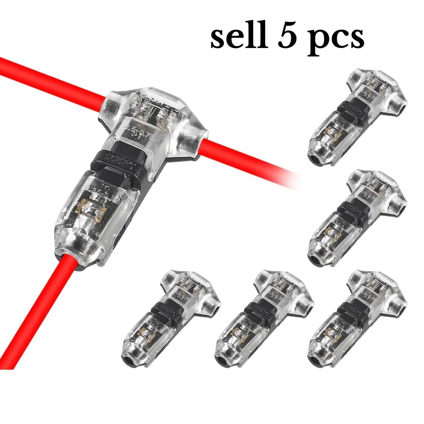 Low Voltage Wire splice connectors - Quick Solderless Wire Splice Connector, T Tap Wire Connectors, No Stripping 2 Way Wire Connectors for 24-20 AWG Cable, Plastic Connectors