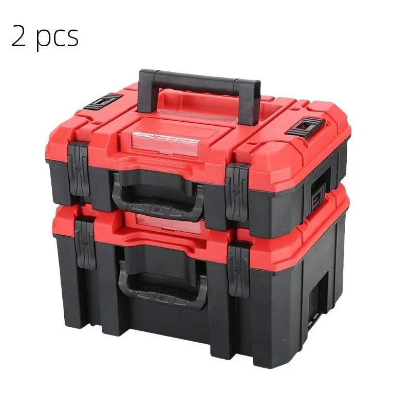 Layered tool storage box, stackable toolbox, storage box, reinforced toolbox, hardware storage box, suitable for garage storage and workshop organizing scenes, layered and grid storage of various tools, orderly storage of hardware accessories.