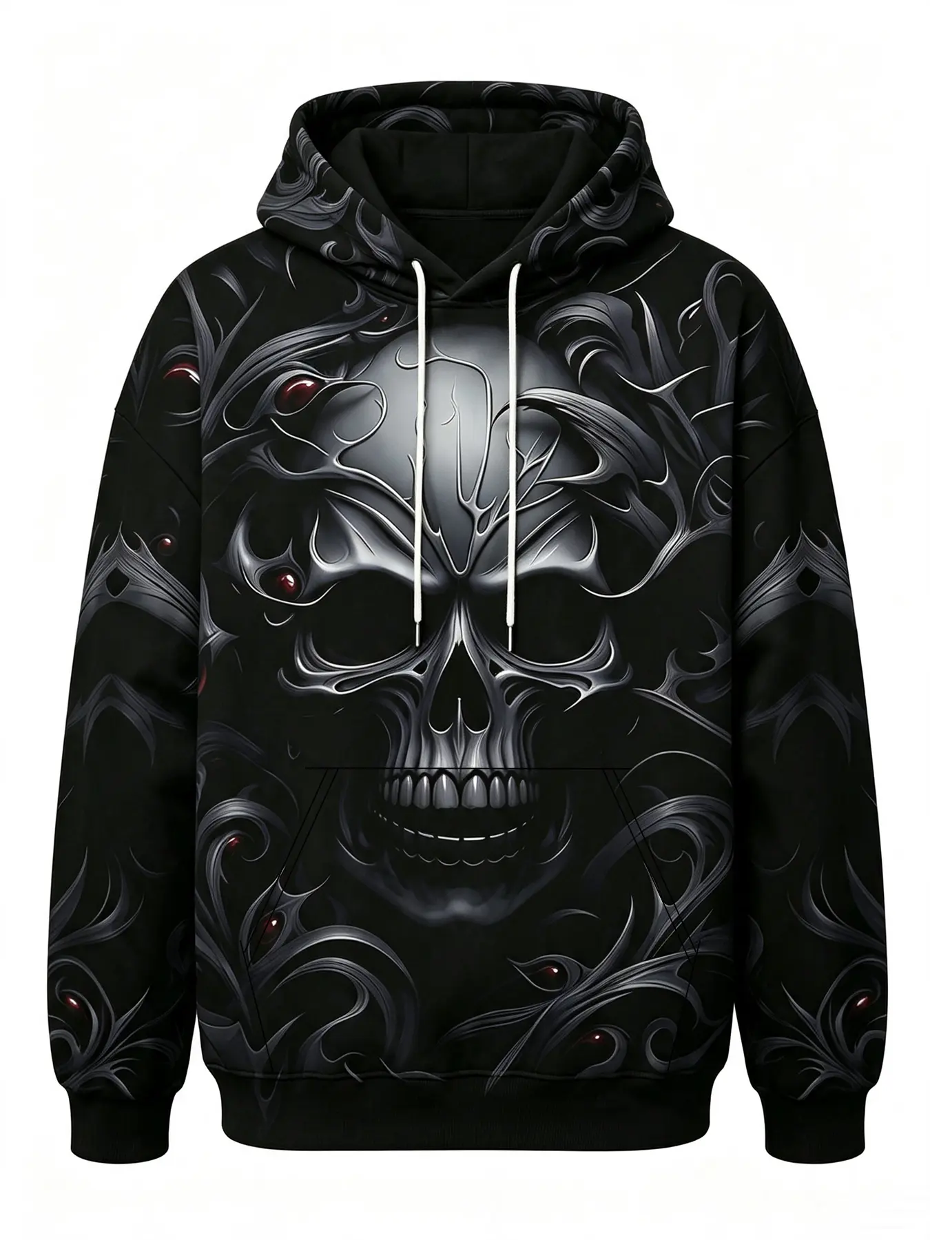 Dark Vine Skull 3D Printed Graphic Streetwear Clothing American Punk Oversized Hoodie