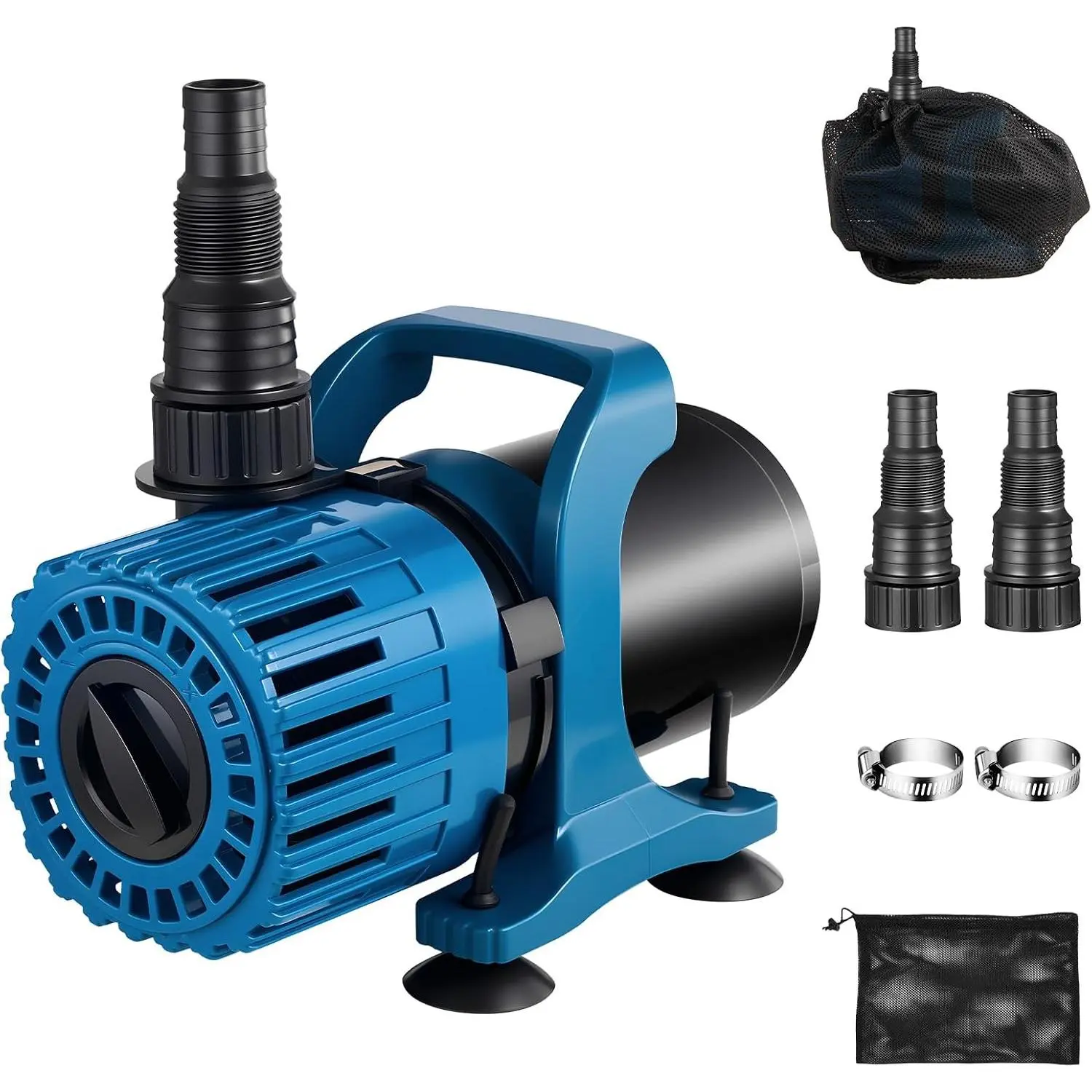 Pond Pump for Fountain Fish Pond & Waterfall - 600-1800GPH 13ft Lift 100W Adjustable Flow Submersible Water Pump, Ultra Quiet with Filter Bag & 20ft Cord, UL Listed