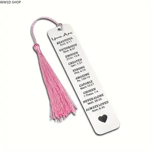 Stainless Steel Christian Bookmark with Tassel for Readers and Students, Inspirational Scripture Reading Accessory with Durable Design