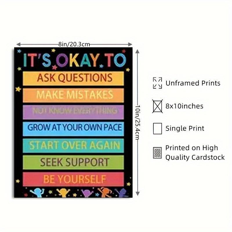 10pcs Classroom Calming Posters Set - Emotion Management & Feelings Chart, Educational Wall Decor for Preschool to Elementary Schools, 8x10 Inches, Unframed, Classroom Decorations for Teachers, Perfect for Room Decor