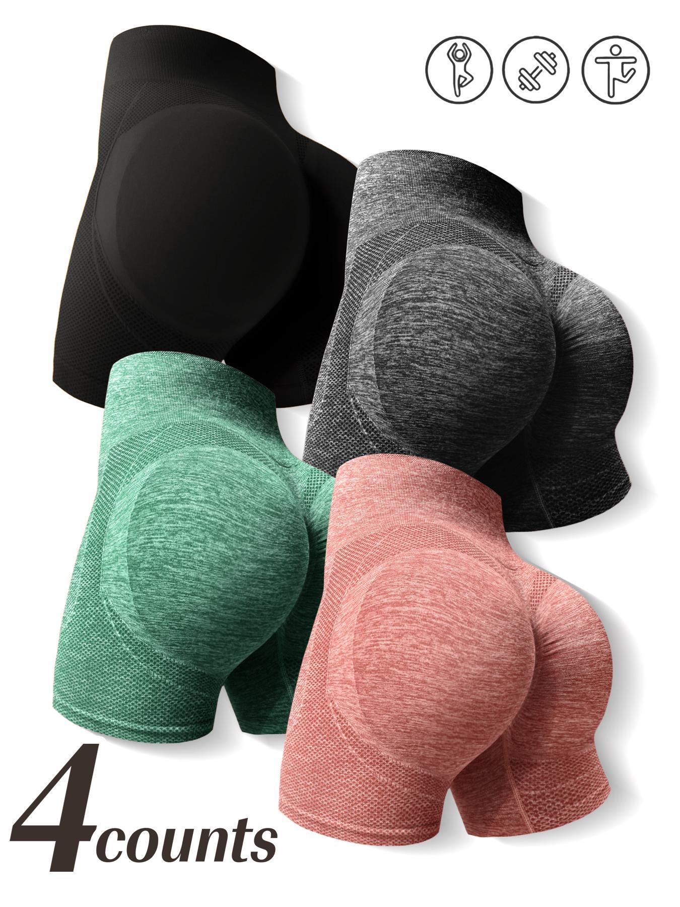 Women's High Waist Sports Gym Shorts, Quick Drying High Stretch Seamless Yoga Short Leggings, Ladies Sportswear Clothing for Indoor Outdoor Wear