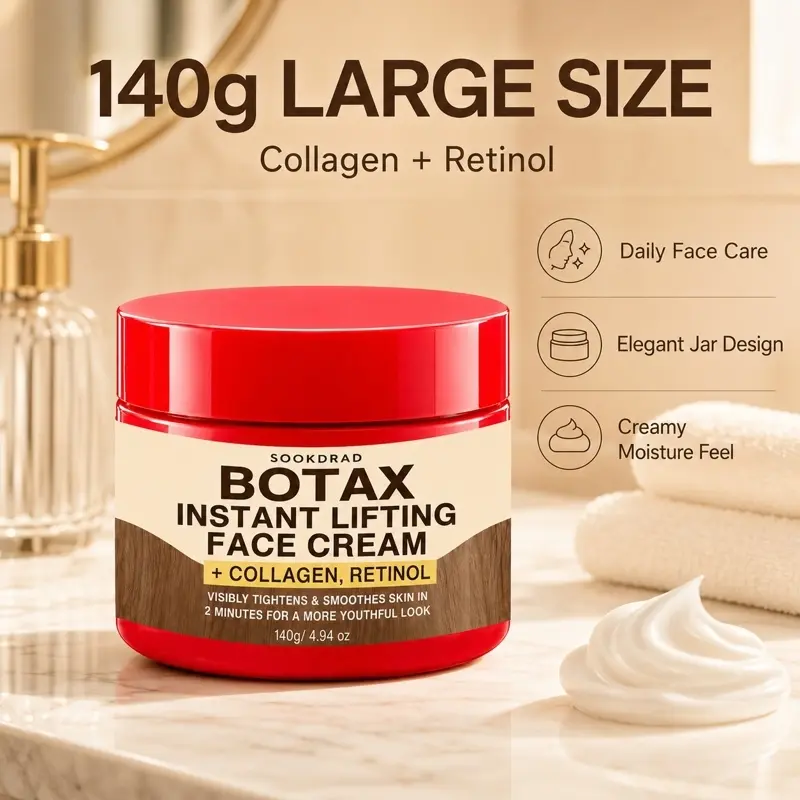 Instant Lifting Face Cream, With Collagen, Retinol, 2 Minutes Tightening, Smooth Skin, Facial Daily Moisturizer, Face Care, All Skin Types, 140g