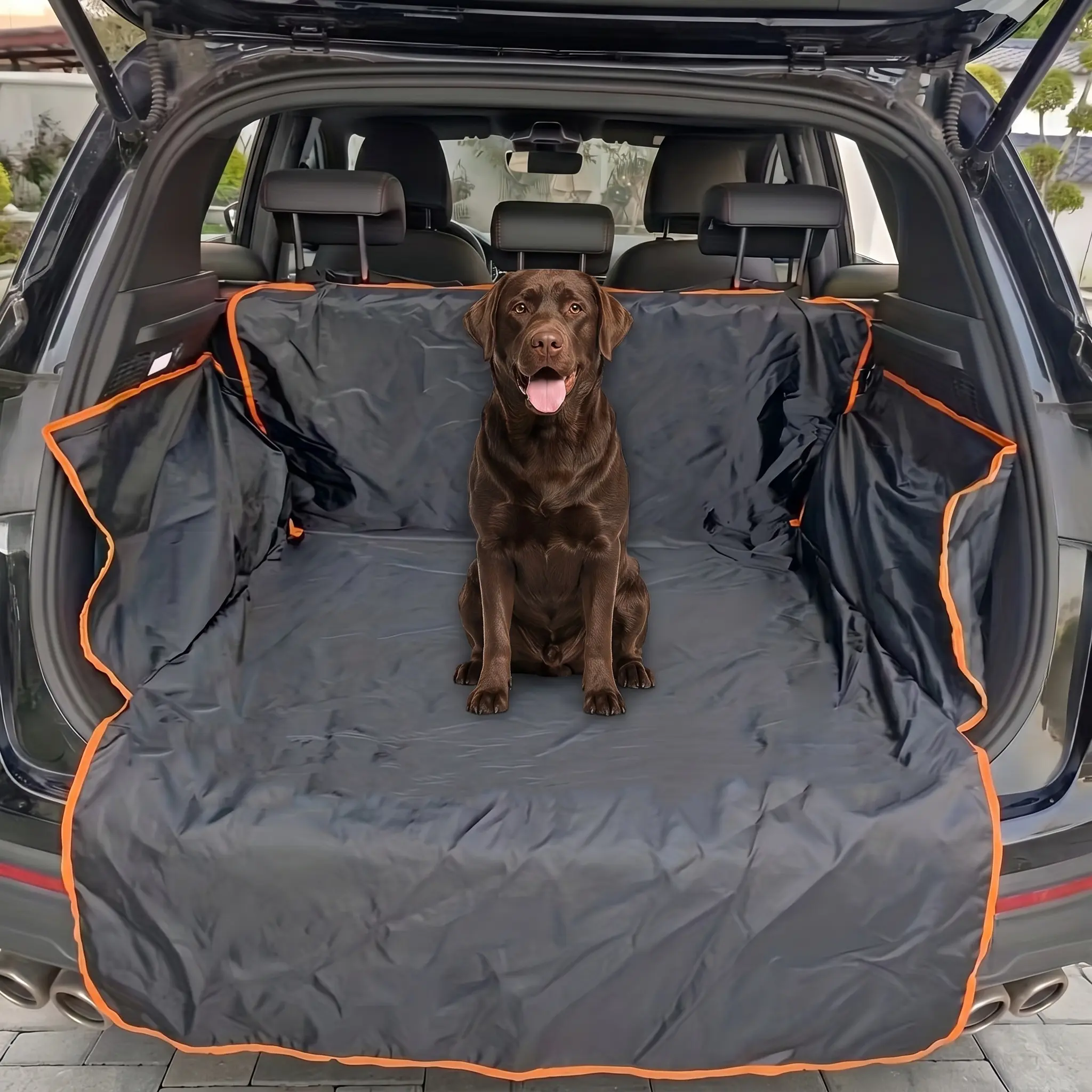 Compact SUV cargo liner suitable for pets and goods - trunk protector, adjustable side cover and bumper, suitable for most models, crossover vehicles and SUVs with dogs-YY1