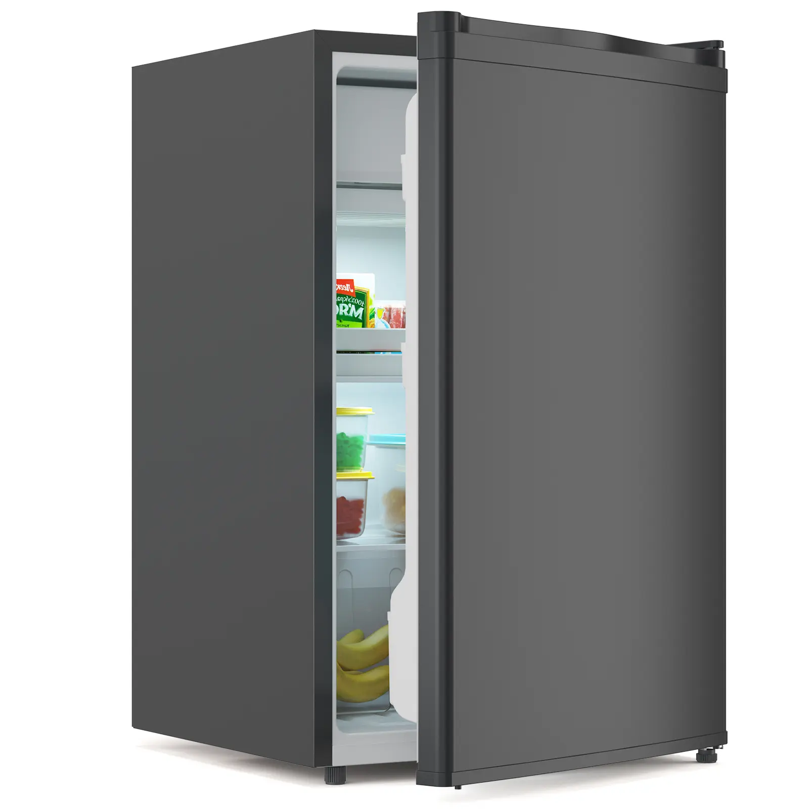4.3 Cu.Ft Energy Efficient Single Door Mini Fridge with Freezer, 7 Adjustable Temp Settings, Low Noise, Removable Shelves for Dorm & Office Refrigeration Needs, Adjust Temp