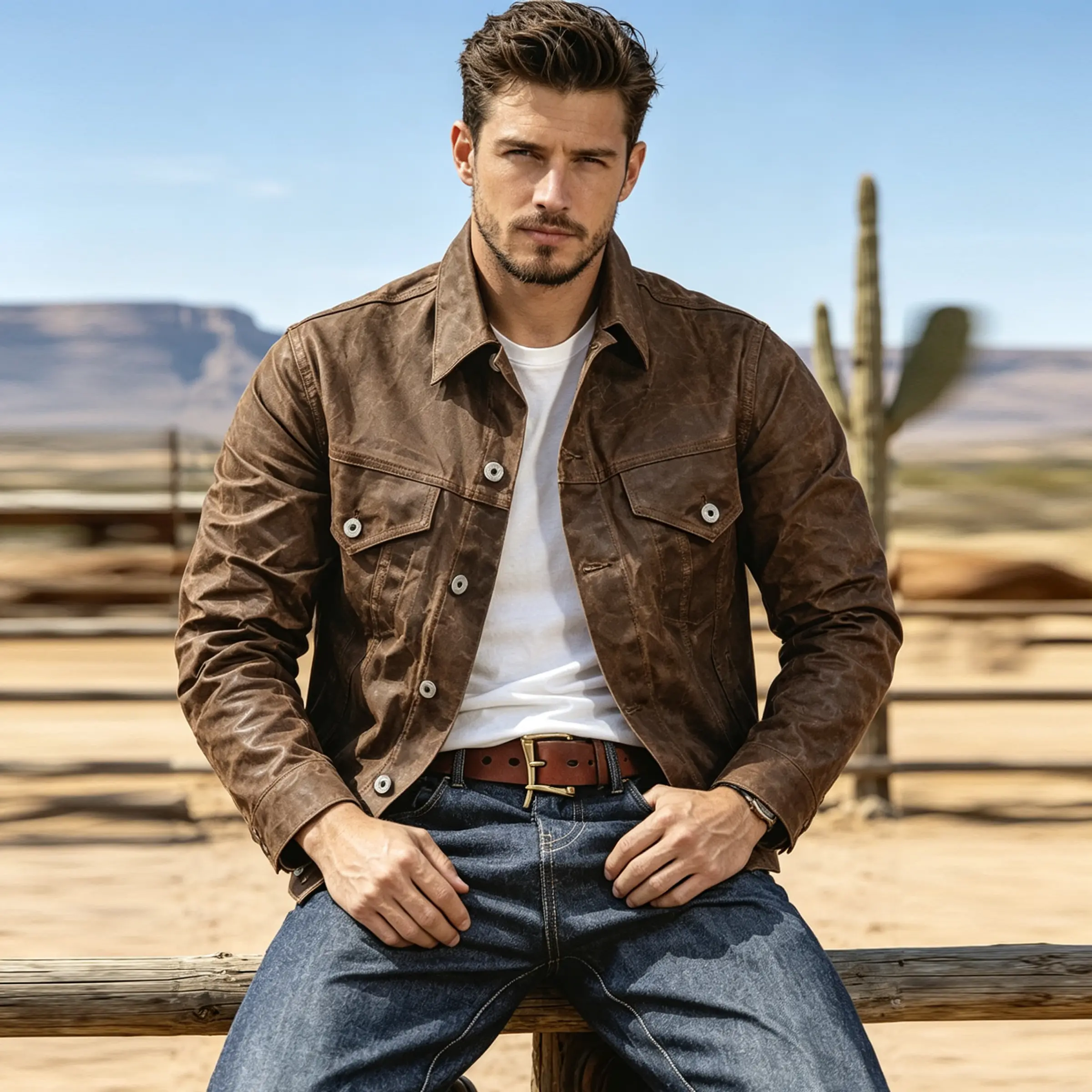 Men Oversized American Retro Waxed Canvas Jacket Vintage Oilskin Trucker Coat Amekaji Western Hunting Workwear Outerwear For Autumn Winter