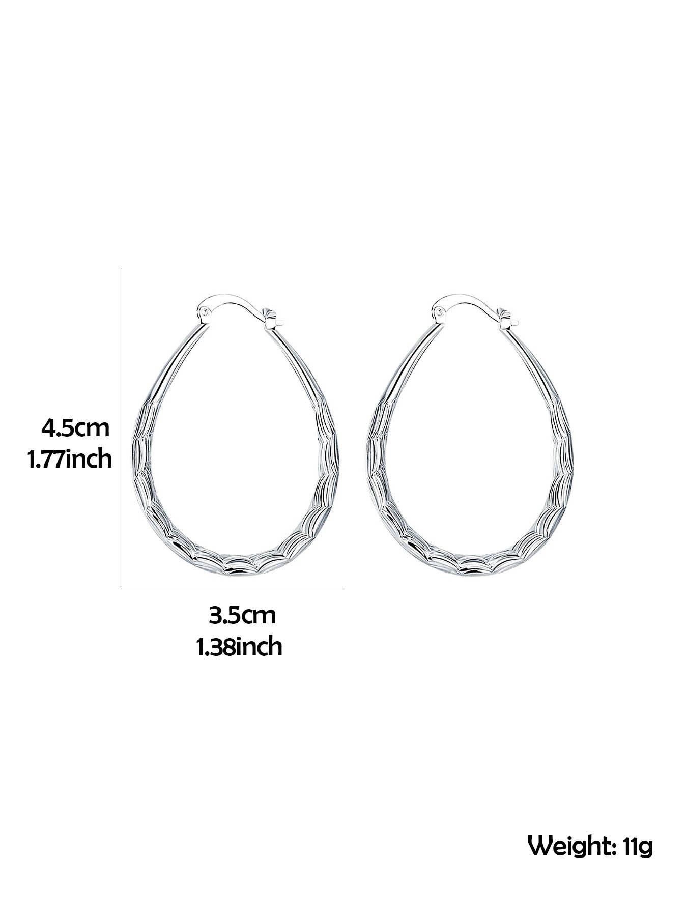1 Pair Elegant Zinc Alloy Hoop Earrings, Water Drop Shaped Earrings for Women, Fashion Jewelry for Party, Daily Clothing Decor, Trendy All-match & Exquisite Jewelry for Birthday Gift, Fashionable Hoop Earrings