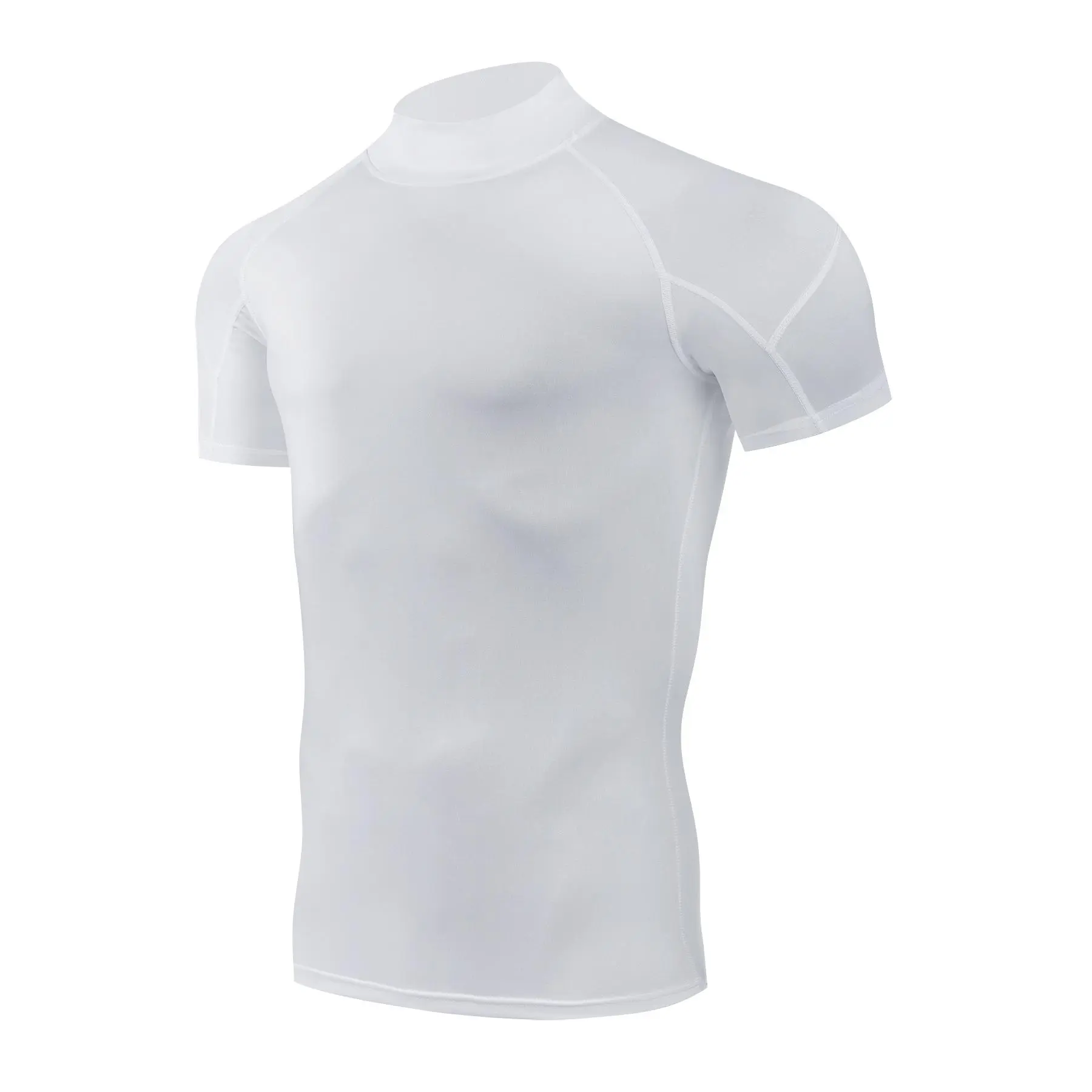 [Compression Quick Dry] Men's High Neck Sports Short Sleeve T Shirt Compression Fitness Quick Dry Running Gym Cycling Golf Fashionable Activewear