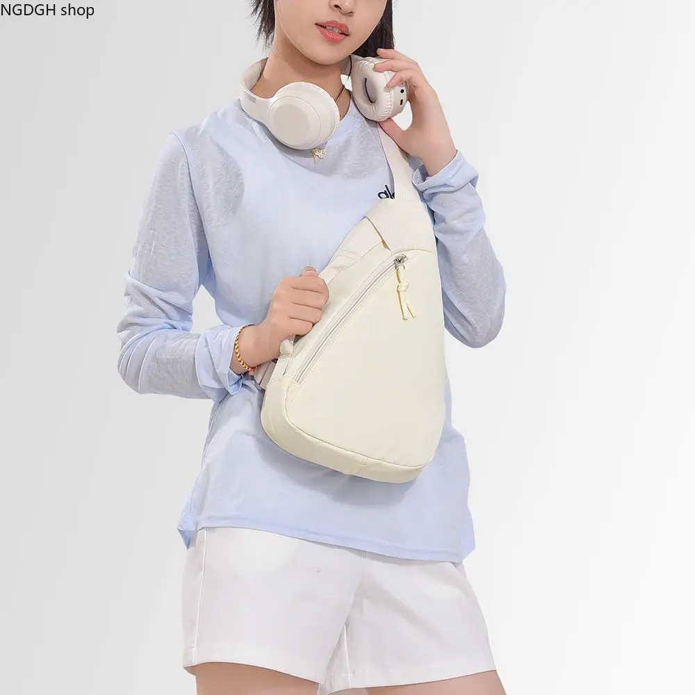 Unisex Slung Crossbody Chest Bag - Waterproof Nylon Fanny Pack with Adjustable Strap, Casual Travel Gym Storage Accessory