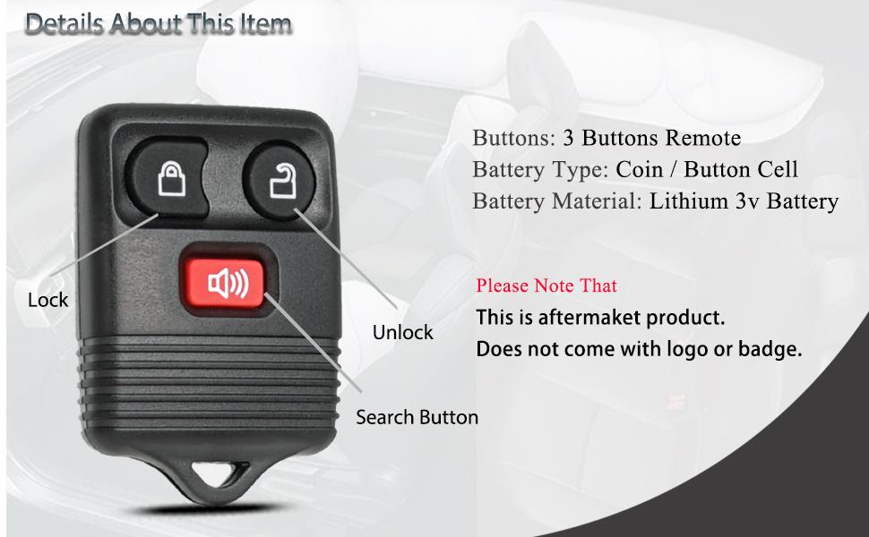 Key Fob Keyless Entry Fits for Ford F150 F250 F350 Explorer Expedition 1998-2016 / Ranger Escape Edge E150 Freestar / Lincoln Navigator Mazda 3 Button Remote Control Replacement CWTWB1U345 Key Fob Keyless Entry Fits for Ford F150 F250 F350 Explorer Expedition 1998-2016 / Ranger Escape Edge E150 Freestar / Lincoln Navigator Mazda 3 Button Remote Control Replacement CWTWB1U345