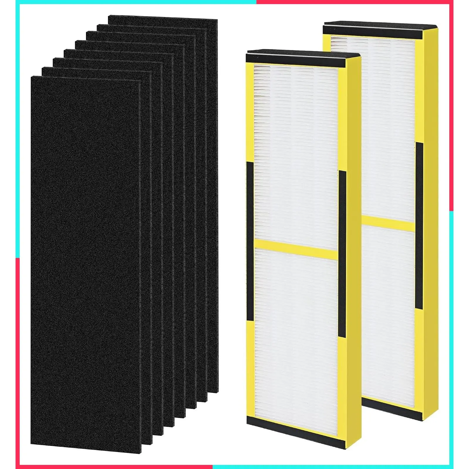 2 Pack FLT4825 True HEPA Filter B Replacement with 8 Pre-Filters Compatible with Air Purifier Models AC4825 AC4300 AC4800 AC4900 AC4850