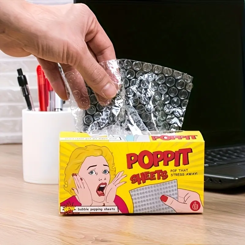 Relieve Stress Mini Bubble Sheets, Desktop Relaxation Toy for Office and Parties, Paper Bag, Bubble Film, Release Pressure, Desktop Stress Reliever