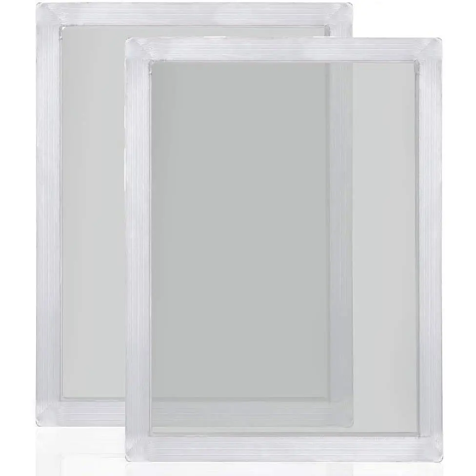 2 Piece 10 x 14 Inch Aluminum Silk Screen Printing Frames with 110 White Mesh for Screen Printing