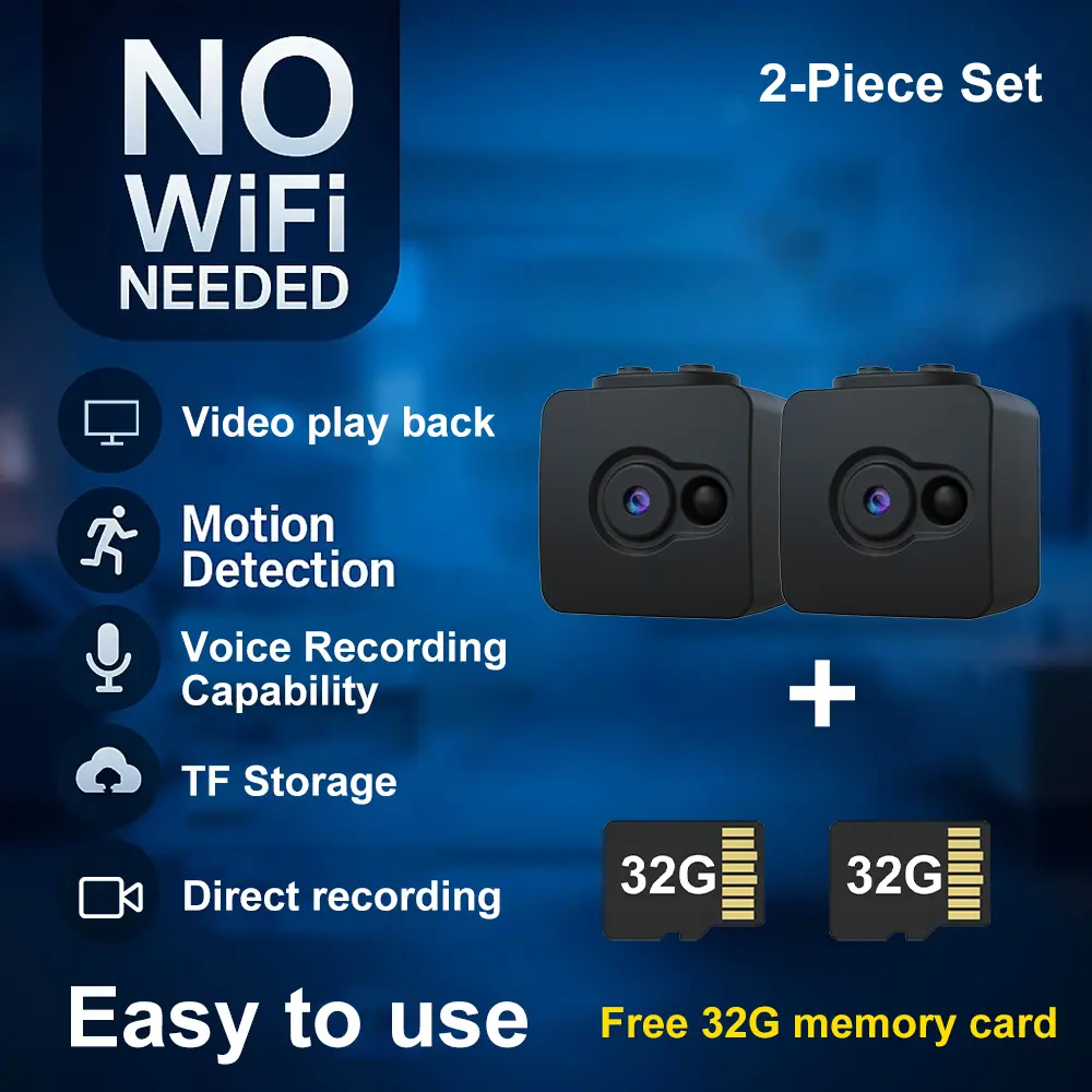 YINGWEICAM  Non-Wi-Fi Security Cameras & Systems - Pocket Model, Direct Recording, Loop Recording, Portable, Rechargeable Battery, Plug-And-Play Home Use Device, & Systems Non-Wi-Fi Security Cameras, Cameras & Systems Pocket Security