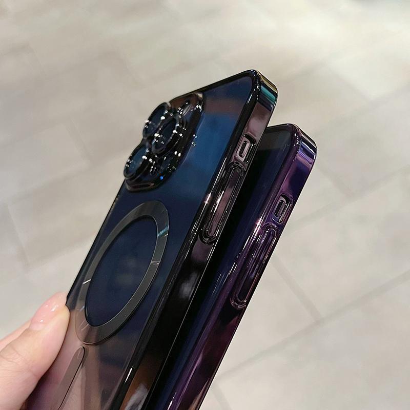 Luxury Magnetic For Magsafe Wireless Charge Plating Clear Case For iPhone 12 13 14 15 16 17 Air Pro Plus Max Shockproof Silicone Cover