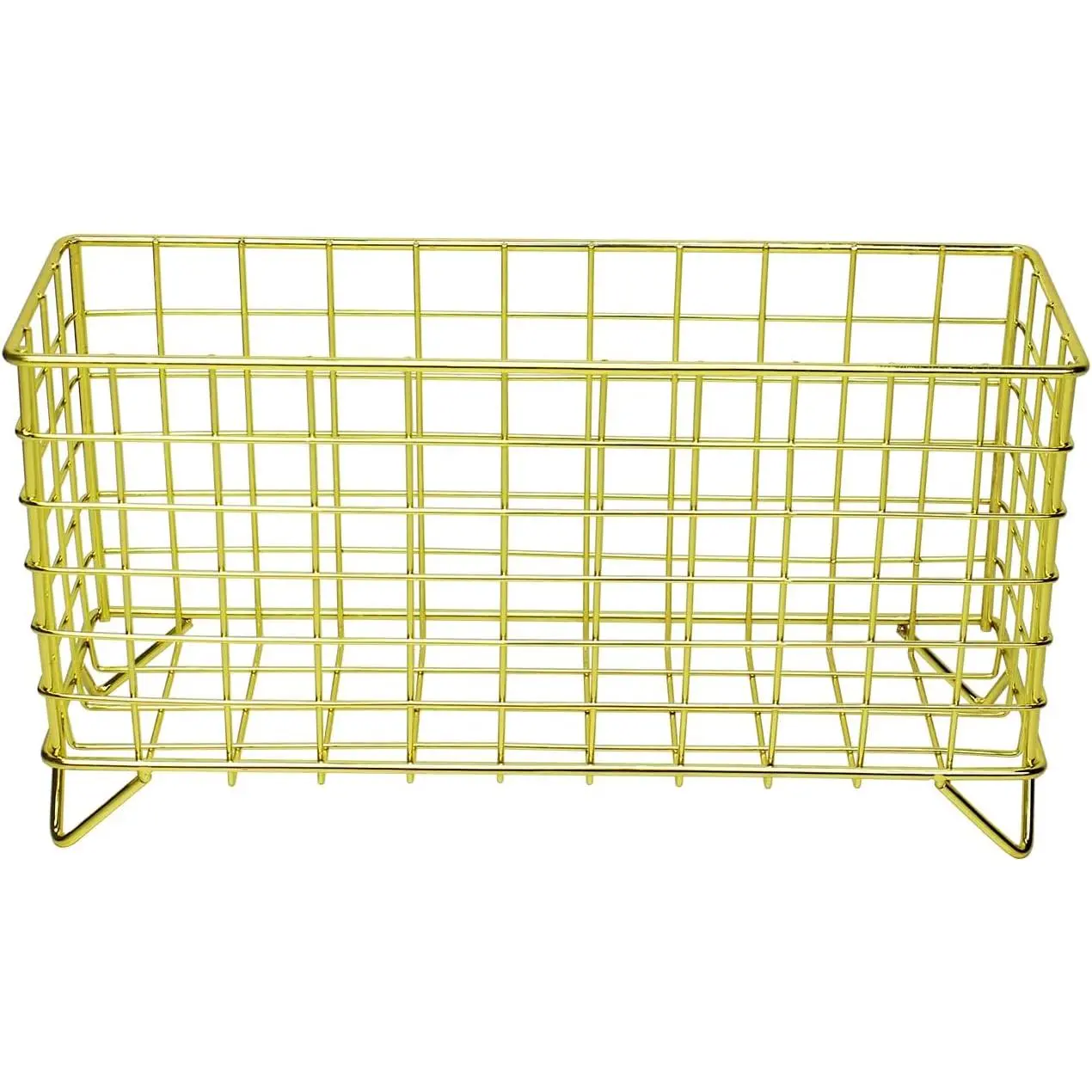 Electroplated Iron Metal Modern Storage Basket - Multi-Functional Basket Shelf, Countertop Rack for Kitchen, Bathroom Use