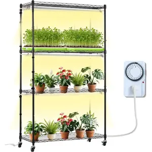 VEVOR Plant Stand with Grow Light, 6 - Tier Large Tall Plant Shelf with 150W Full Spectrum Grow Light, 3 Mode LED Plant Light with Timer and Wheel for Seed Starting 29.5 Lx 13.8 Wx 70.9 H