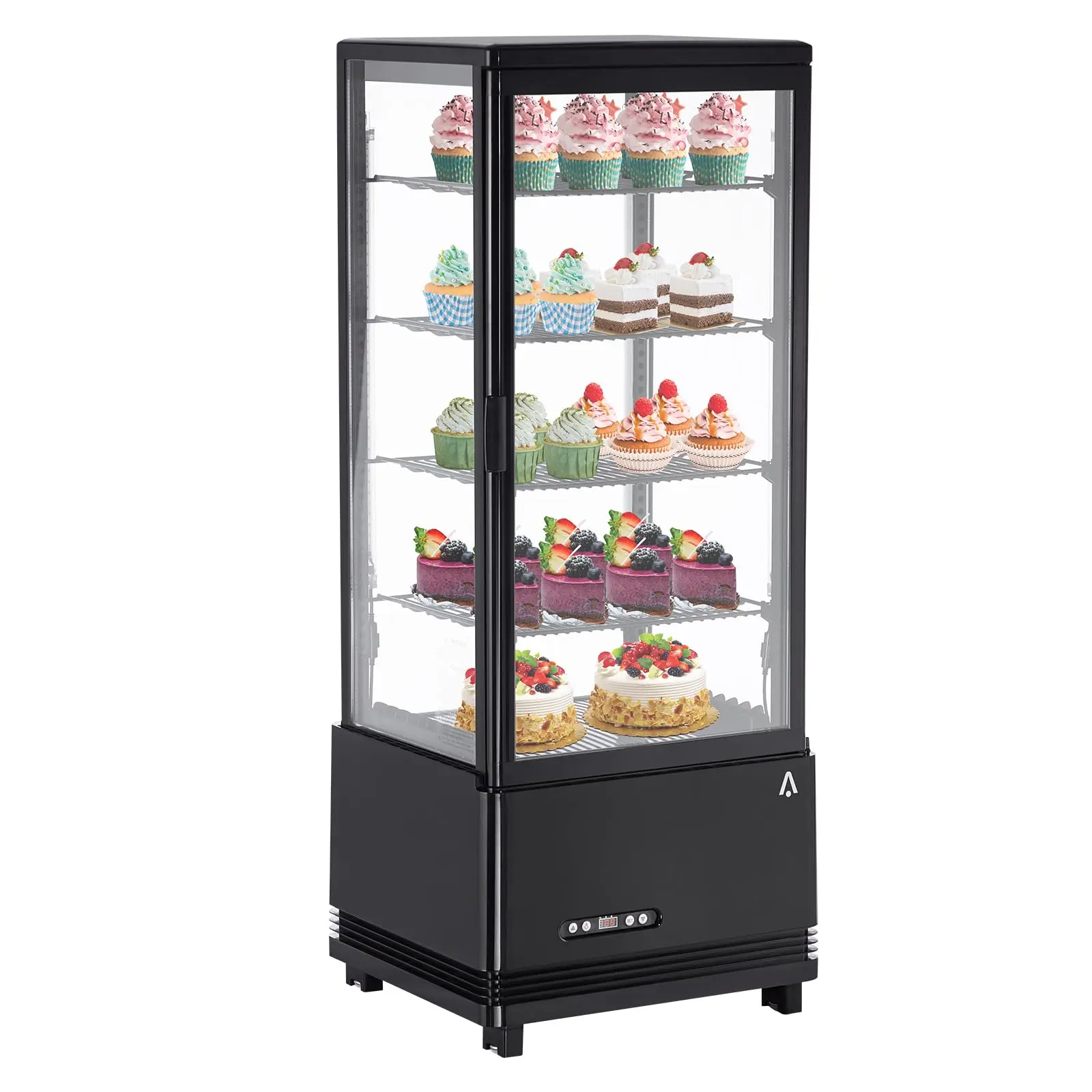 GARVEE3.46 cu.ft. (98L) Commercial Upright Beverage Cooler with LED Light, Countertop Design in Black, Ideal for Home, Store, Gym, Office, and Cafe Use