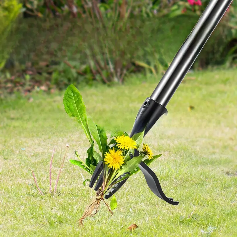 Ergonomic No-Bend Long Handle Stand Up Weed Puller, Lawn Weed Root Removal Tool for Senior Backyard Gardeners