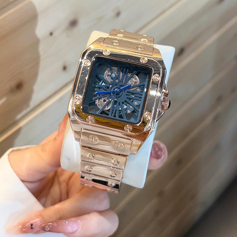 Kadi Men's Alloy Quartz Watch Hollow Transparent Bottom Men's Business Quartz Watch Wristwatch