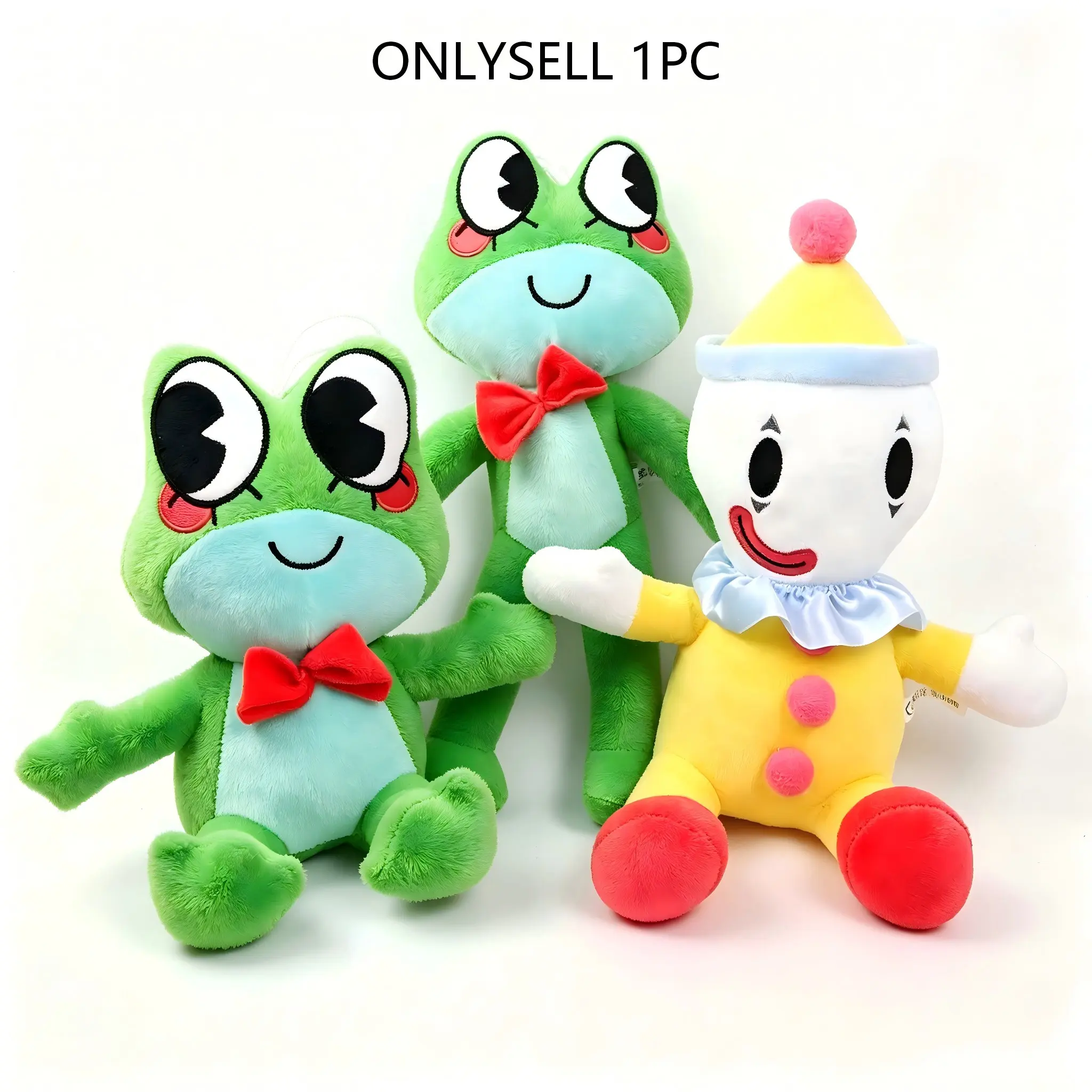 Cute Sitting Yellow Clown Frog Stuffed Toy, FunnyStuffed Animals, Huggable Soft SquishyCompanion Plushies for Holiday Gifts