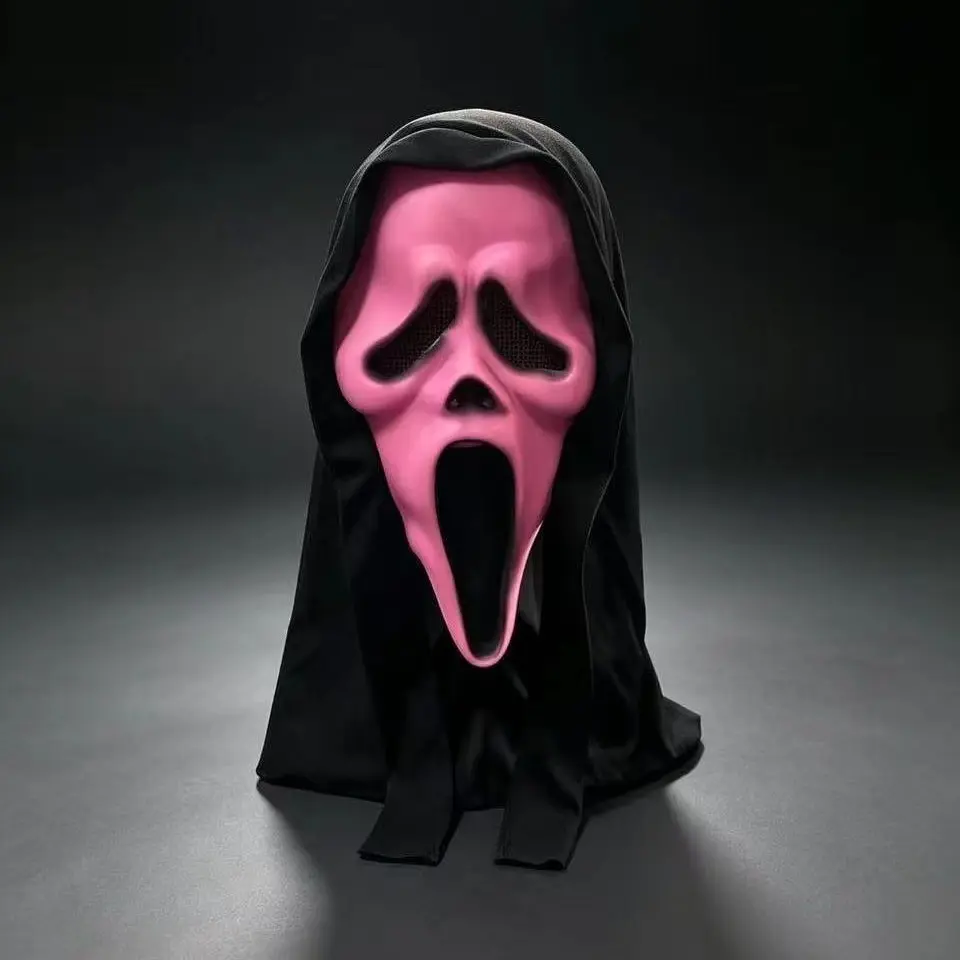 Halloween Ghost Face Hooded Mask Set, Bloody Vampire Scream Horror Cosplay Accessories, Perfect for Halloween, Birthday, Carnival, Costume Party