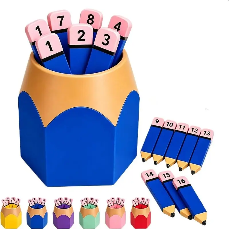 1-30 Pencil Number Counting Set, Reusable Classroom Number Sorting Pen Holder, Early Math Learning Toy, Math Teaching Aid, Digital Game Props
