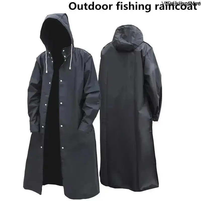 Unisex Full-Length EVA Raincoat - Lightweight, Hooded, Waterproof Sport Rainwear for Hiking Travel (Multi-Size: L-XXL,XXXL)