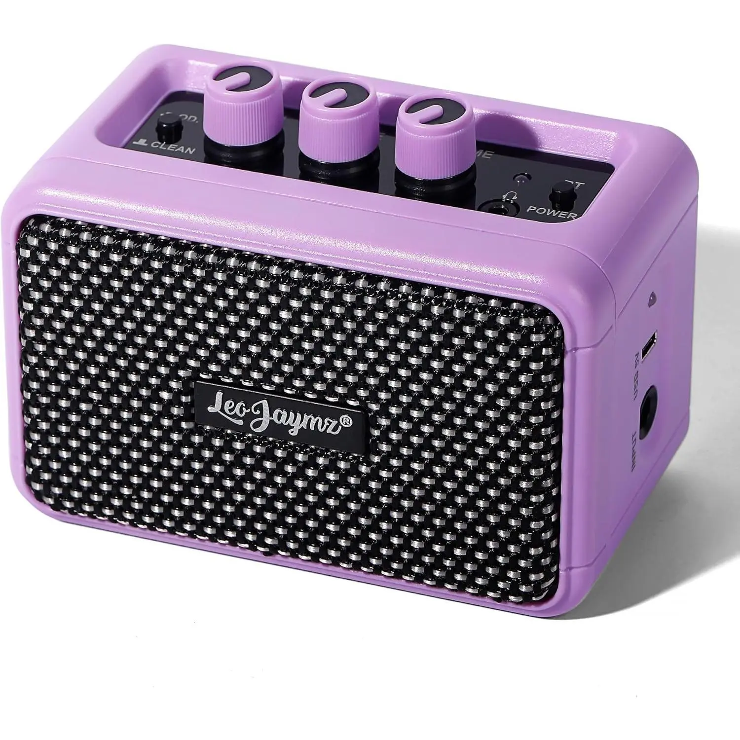 Leo Jaymz 5W Portable Guitar Amplifier - Dual Speaker, BT Wireless, Rechargeable Battery, Clean/Overdrive Modes, Headphone Jack, 5.7x3.8x4 in, 1.5 lbs, Ideal for Practice & Performance, Guitar & Bass Accessory, 1.5 Pounds
