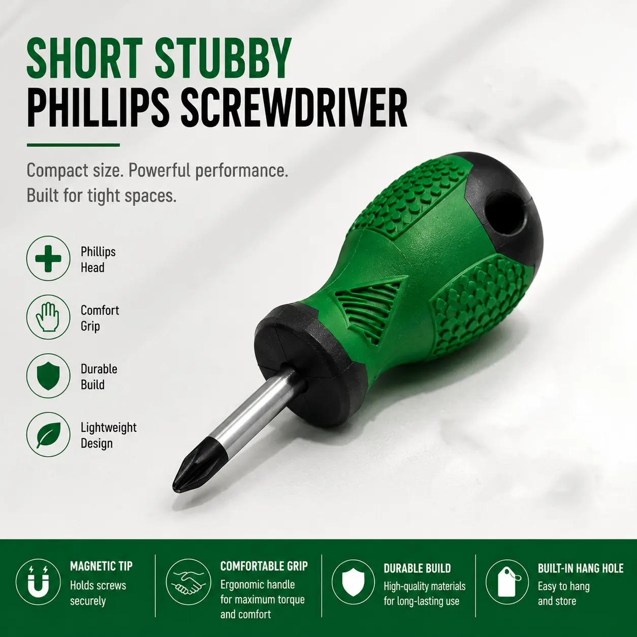 Short Cross Screwdriver Manual Mini Tool, Portable Multifunctional, Compact Design, Ideal for DIY Projects, Easy to Carry