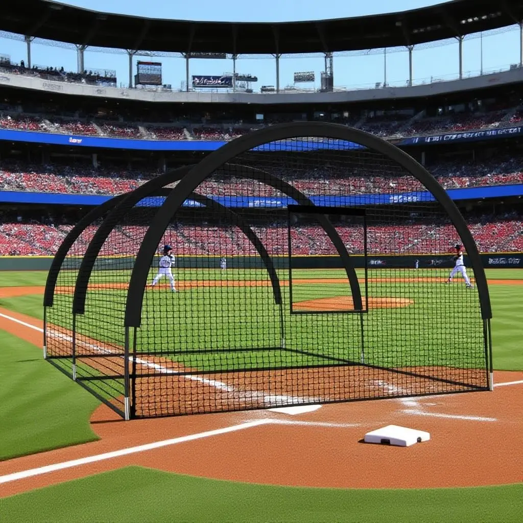 Baseball Batting Cage with Frame & Net – Practice Net for Baseball, Softball & Golf, Ideal for Backyard or Field