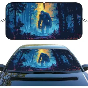Car Windshield Sunshades Sasquatch Mystery Forest Monster Heatshield Front Window Car Sun Shade Windshield Blocks UV Rays Sun Visor Protector for Car Sedan Truck SUV AccessoriesGift.