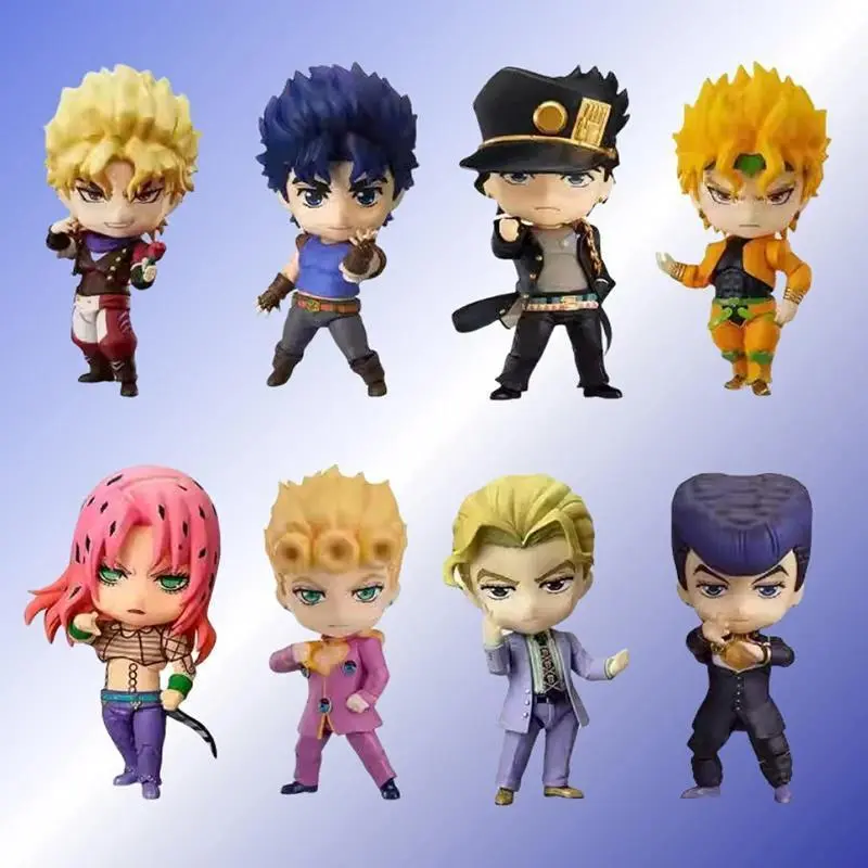 2026 Trendy Jojo's Bizarre Adventure Q-Version Nendoroid Figures - Jotaro Kujo, Josuke, Giorno, Dio, Jonathan - Anime Collectibles for Anime Fans, Jojos Heroes Desktop Decor Toys, Plastic