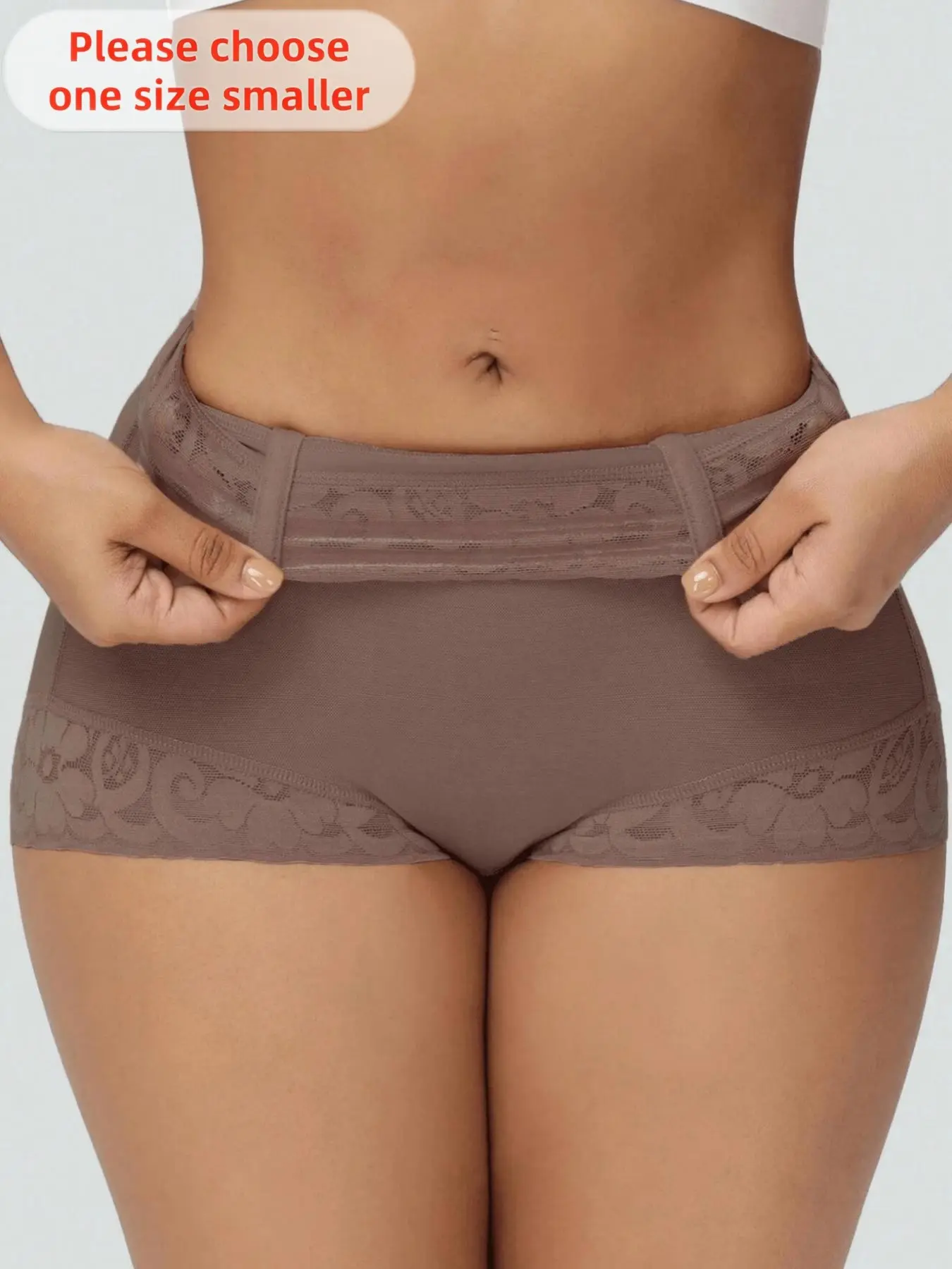 1 Count Women's High Waist Shapewear Bottoms, Control Shapewear, Fajas, Compression Shaper Shorts, Adjustable Hook & Eye Closure With Zipper Crotch Shapewear, Lace Trim Slimming Shaping Panties, Ideal For Daily Wear & All Occasions