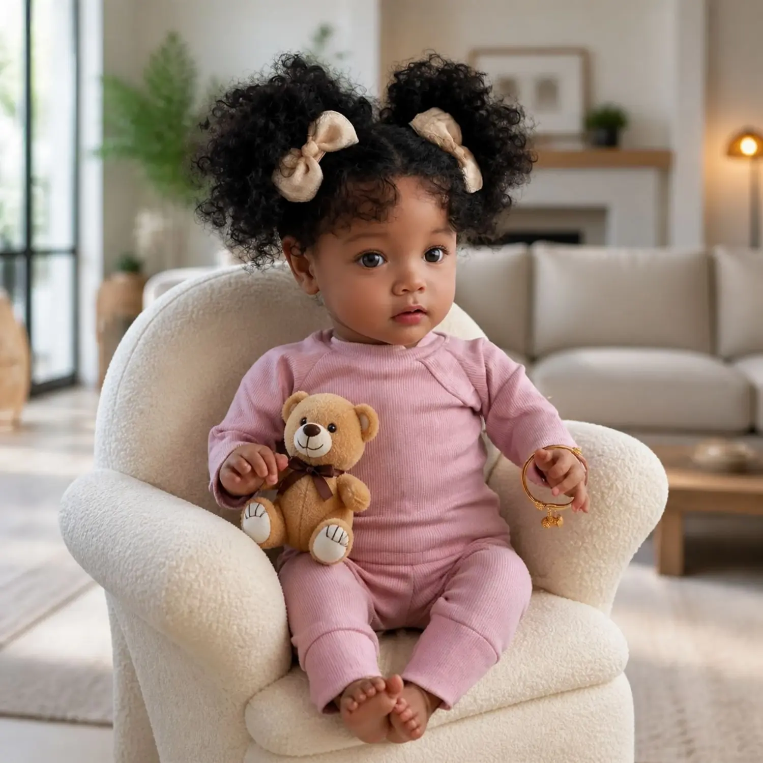 21 Inch Reborn Baby Dolls Black Lifelike Baby Girl with Soft Body| Realistic Vinyl Baby Doll,Rooted Hair and Poseable Limbs,Handmade Baby Dolls,Outfit and Accessories, Gift for Kids Ages 3+