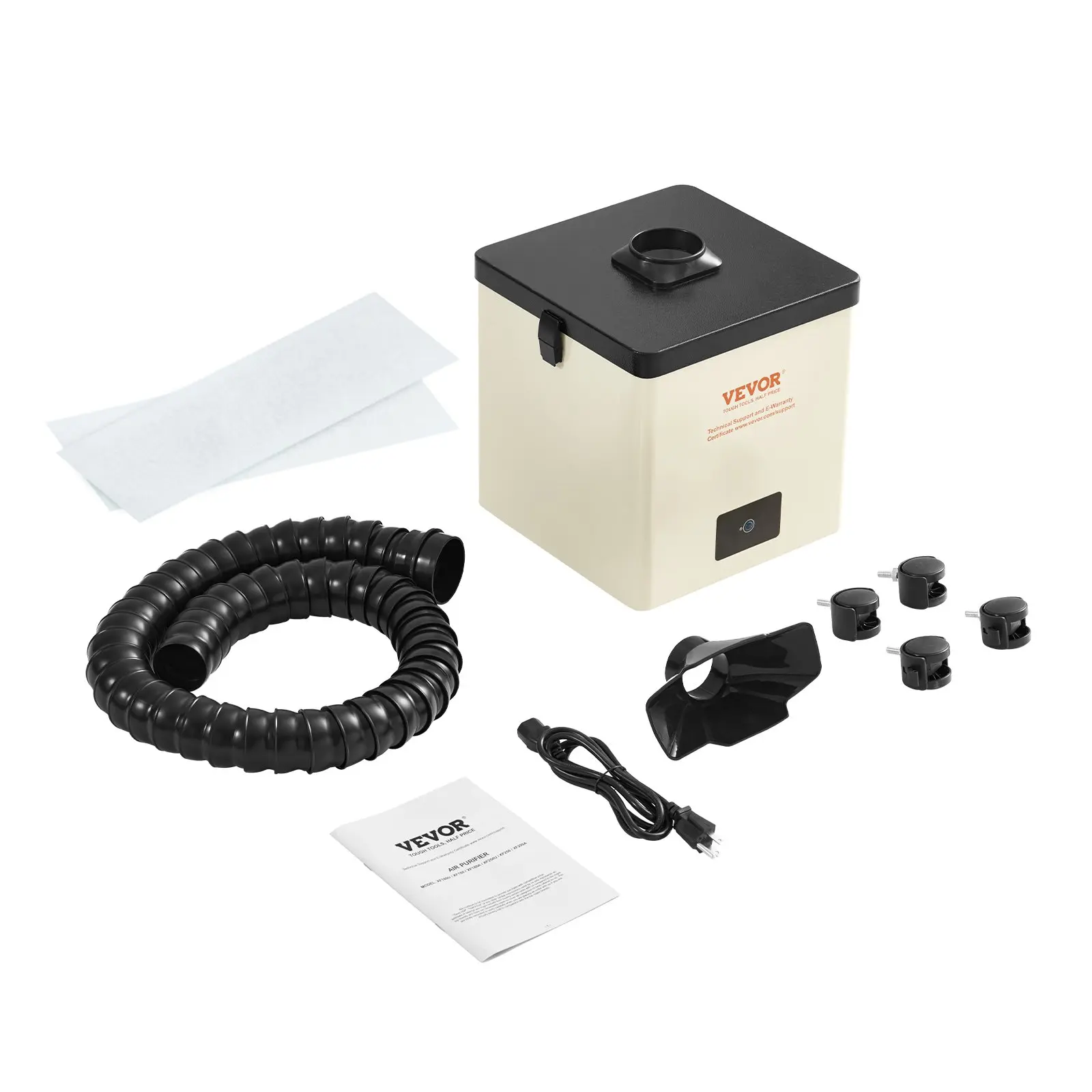 VEVOR Compact Solder Fume Extractor, 100W Power Smoke-Free Device with 3-Stage Filters, 240m/h Strong Airflow, 10,000 Hours Lifespan for Soldering, Engraving