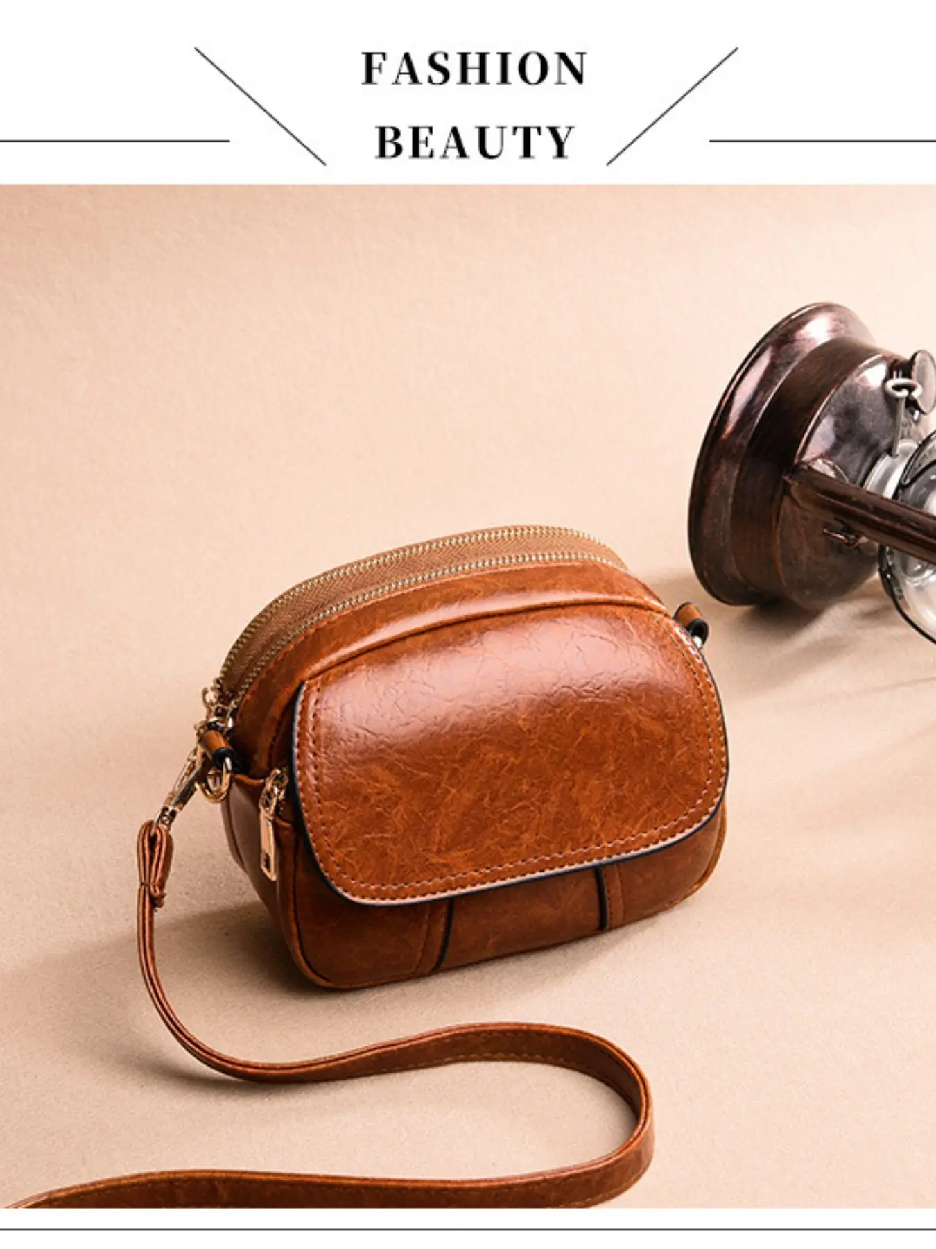 Three-Layer Small Bag for Women, New Fashionable Trendy Crossbody Shoulder Bag, Soft Leather Round Purse, Versatile and Stylish, Chic Crossbody Bag