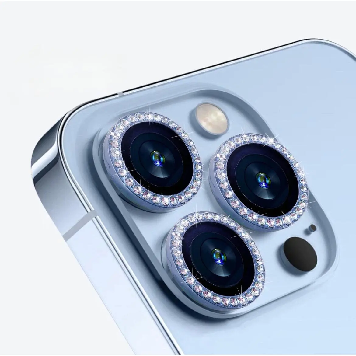 Diamond Embedded Crystal Camera Lens Protector, Scratch & Wear Resistant, Compatible with iPhone 17, 16 Pro Max, 16E, 16 Plus, 15,14,13, Won’t Interfere With Night Shots