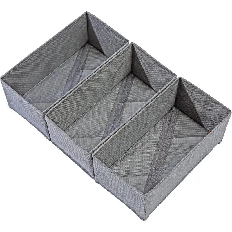 3pcs Sock Drawer Organizer Set, Small Underwear Divider, Wardrobe Dresser Storage Box for Panties, Tights, and Leggings, Organizer Bins