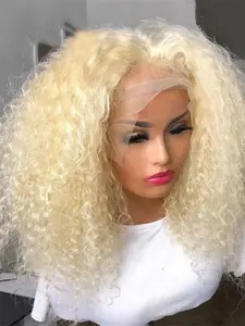 Fashionable 613 Color Natural Super Soft 26 Inch 180% Density 13x4x1 Front Lace Wig, Super Curl Pre-Plucked Daily Use Wig