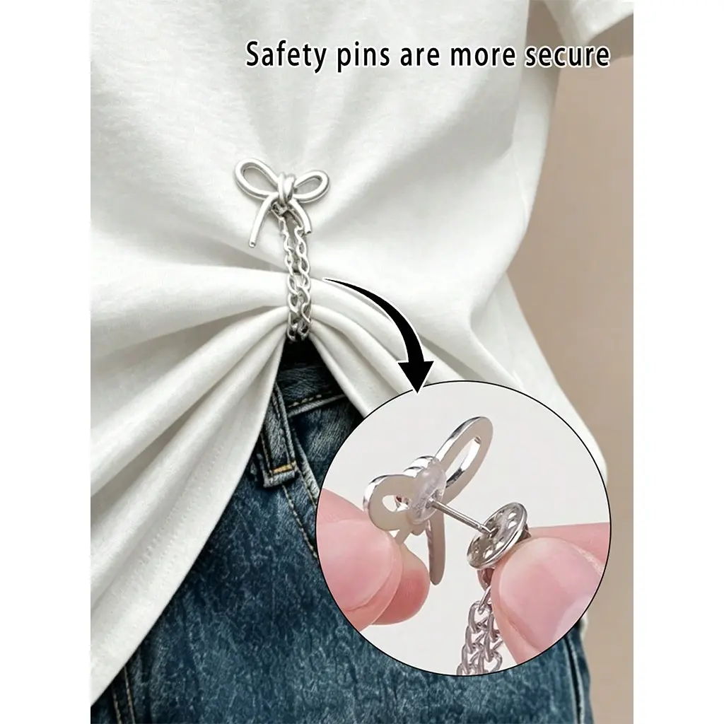 Adjustable Pants Cuff Clips and Sleeve Clips, Detachable Pant Leg Clips, Suitable for Pants and T-Shirts, Chain-Attached Clamps, Pant Leg Clips