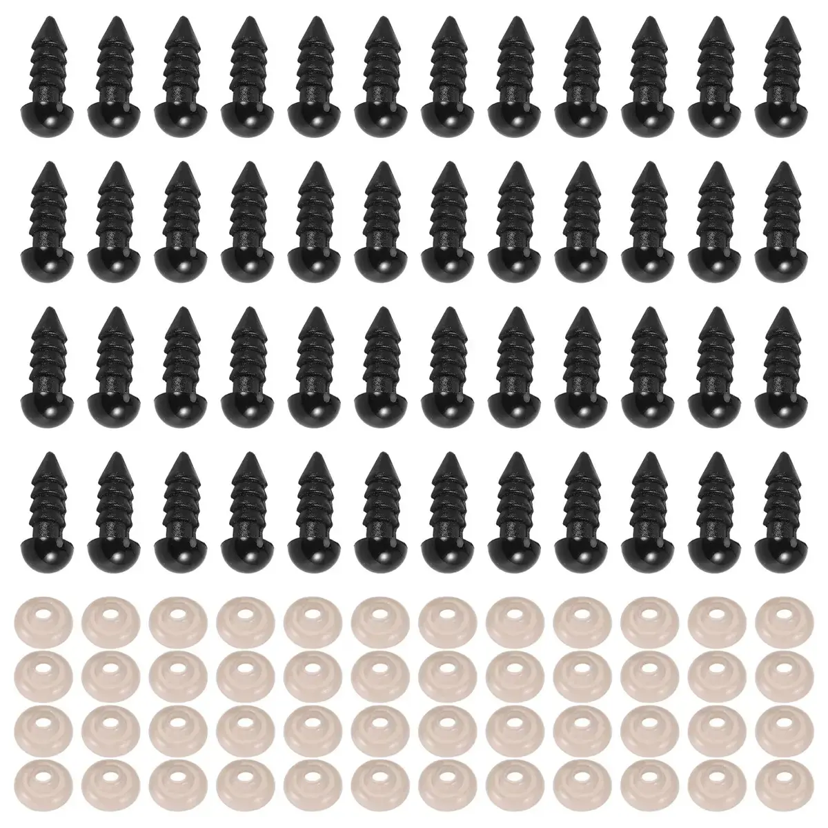 100PCS Plastic Safety Crochet Eyes Bulk with 100PCS Washers for Crochet Crafts (0.24Inch/6mm)