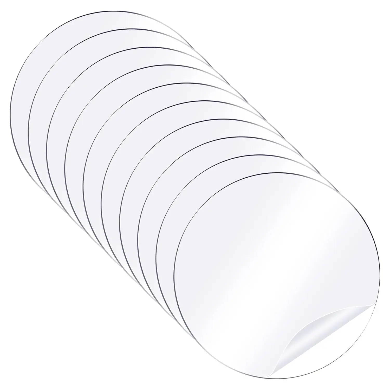10 count Heavy Duty Double-Sided Adhesive Circle Tapes, 2.36"x2.36"   Round Gel Pads Removable Mounting Tape for Wall  Office Decoration, Clear