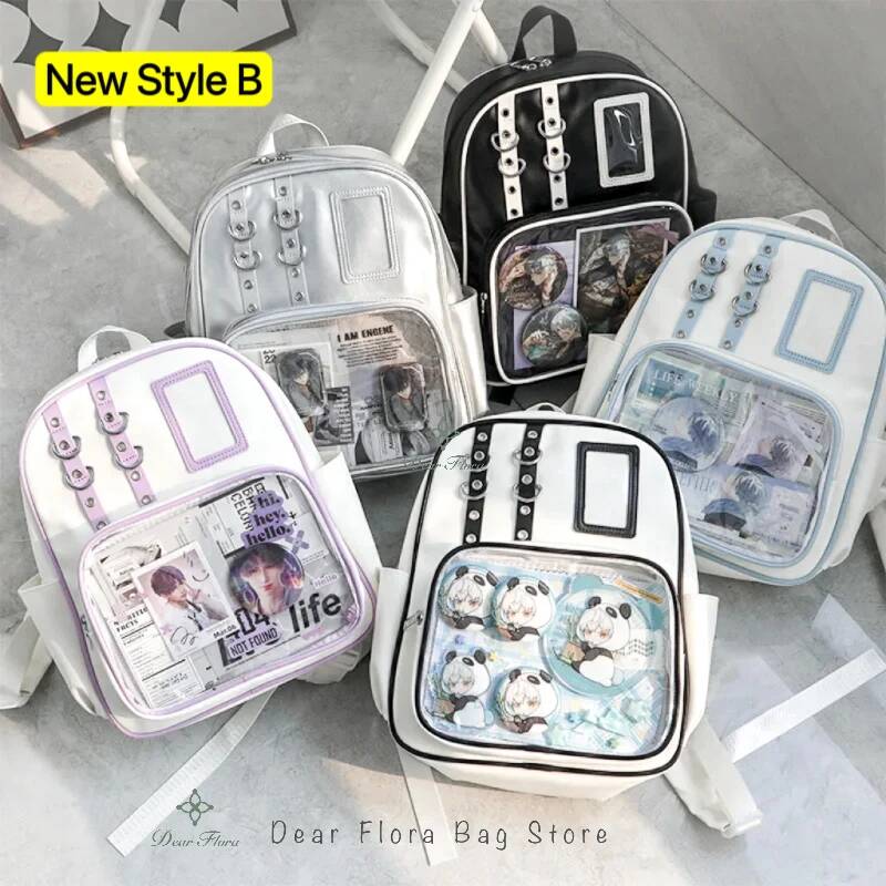 Y2K Cute Mini Backpack Women Fashion ItaBag Sweet Girl Transparent Rucksack DIY Personality Display Knapsack Lolita Shoulder Bag