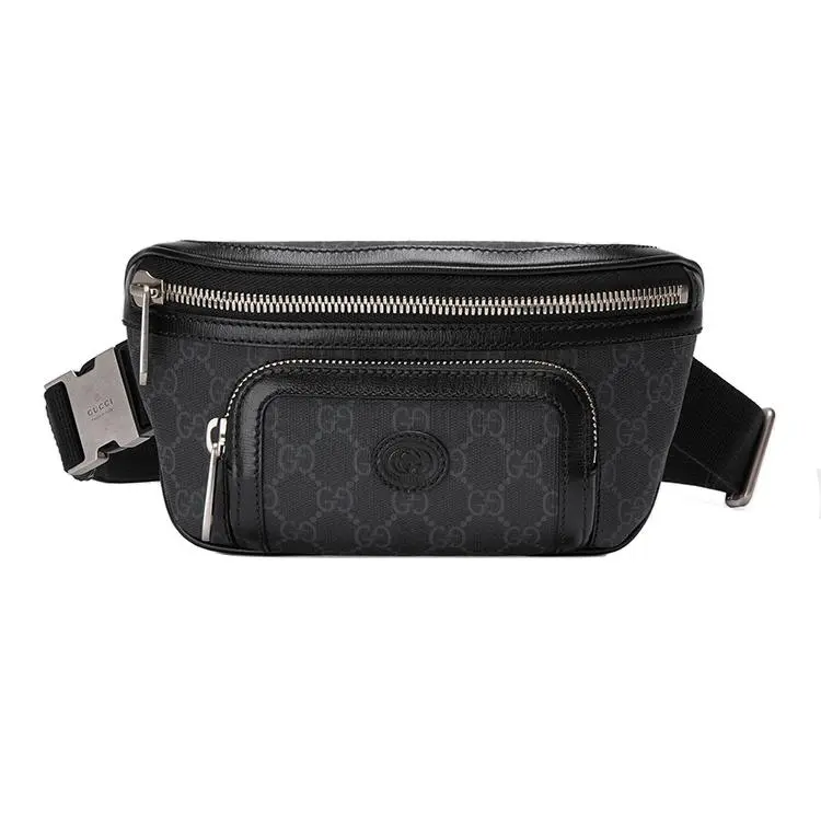Gucci GG Retro Distressed Canvas and Leather Crossbody Bag for Men – Black and Gray