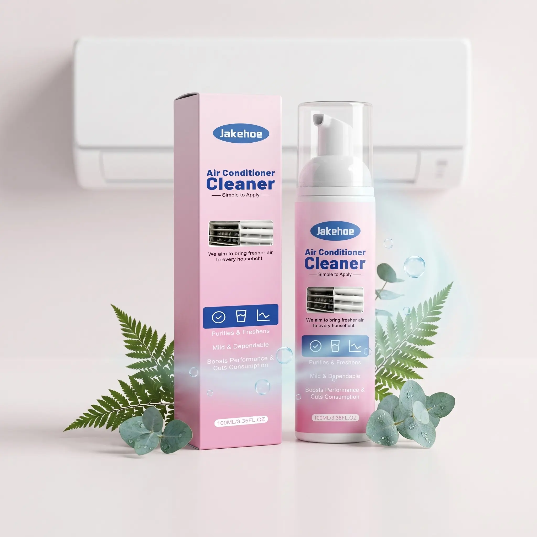 Gentle Air Conditioner Household Cleaner That Won't Damage Equipment (100ML), Removes Internal Dirt and Dust, Maintains Optimal Ac Performance, Foam Cleaning Agent