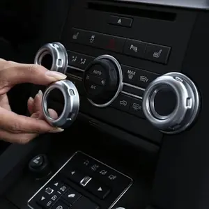 5pcs Chrome Central Console Air Conditioning Knobs, Volume Control Knobs for Lr4 Discovery 4 & Range Rover Sport 2010-2013, Switch Covers