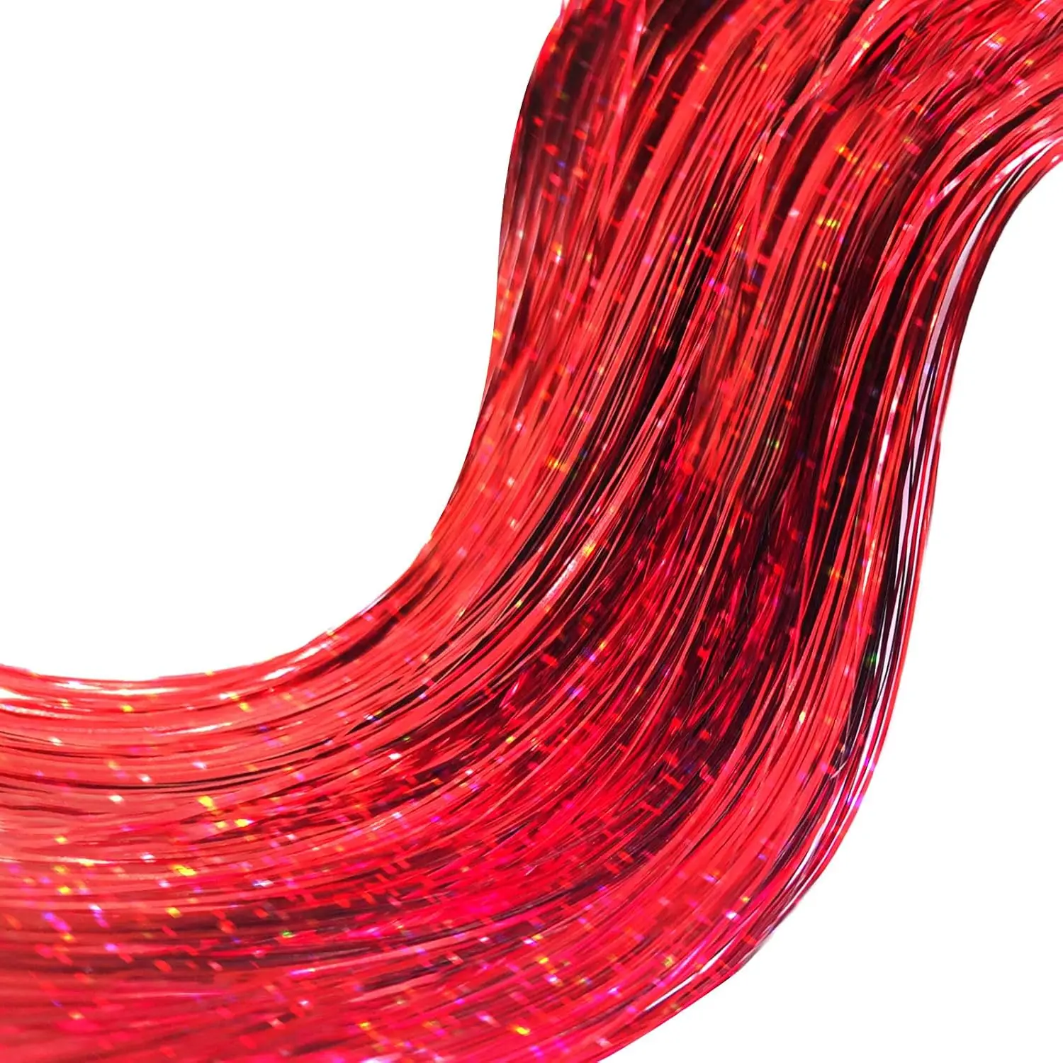Pack of 3000 Strands Red Christmas Icicle Tinsel Foil Fringes | 19.8 Inches, Christmas Tree Tinsel Curtain Decoration for Indoor Outdoor Winter  Holiday  Year Eve Birthday Party Supplies